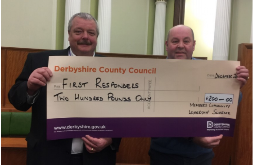 Cllr Bull (First Responders Cheque)